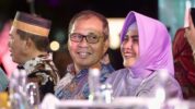 Moh Ramdhan Danny Pomanto (Kiri) dan Bakal Calon Wali Kota Makassar Indira Yusuf Ismail (Kanan)