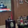 Sardi Efendi Saat Pidato Pertama Setelah Pengambilan Sumpah Menjadi Ketua DPRD Kota Bekasi