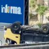 Truk Terguling di Tol Layang Reformasi Makassar, Diduga Akibat Pecah Ban